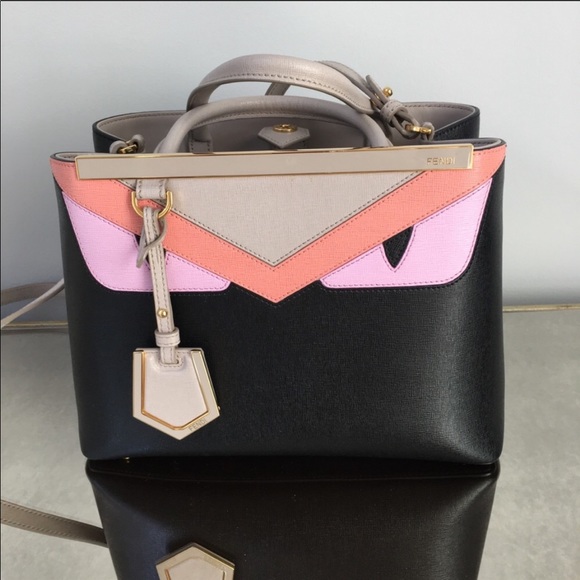Fendi Handbags - FENDI Vitello elite petite monster 2jours tote bag crossbody handbag Halloween